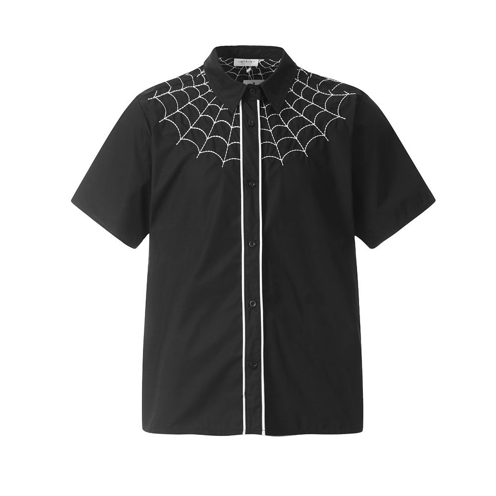 Men's Spider Web Short-sleeved Shirt