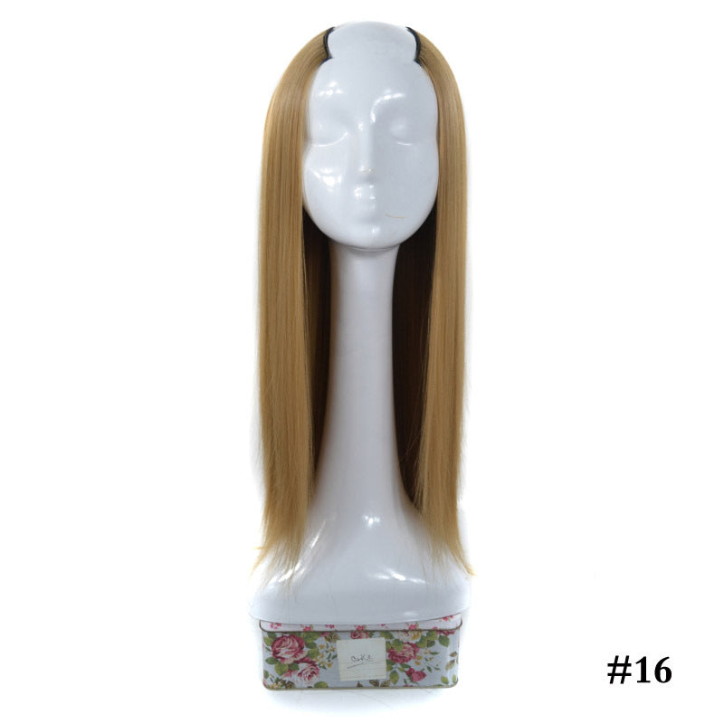 Long Straight Hair U-shaped Half Headgear