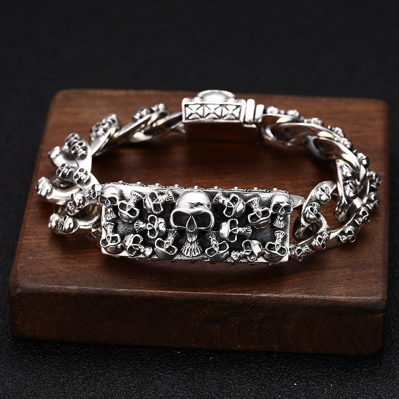 S925 Sterling Silver Skull Bracelet