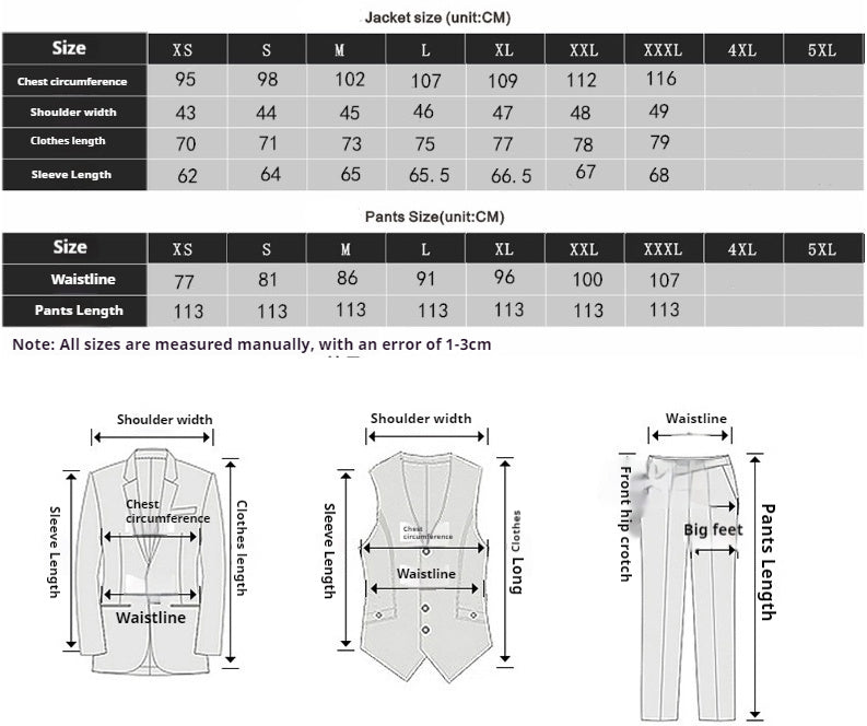 Men's 3 Piece Suit Set