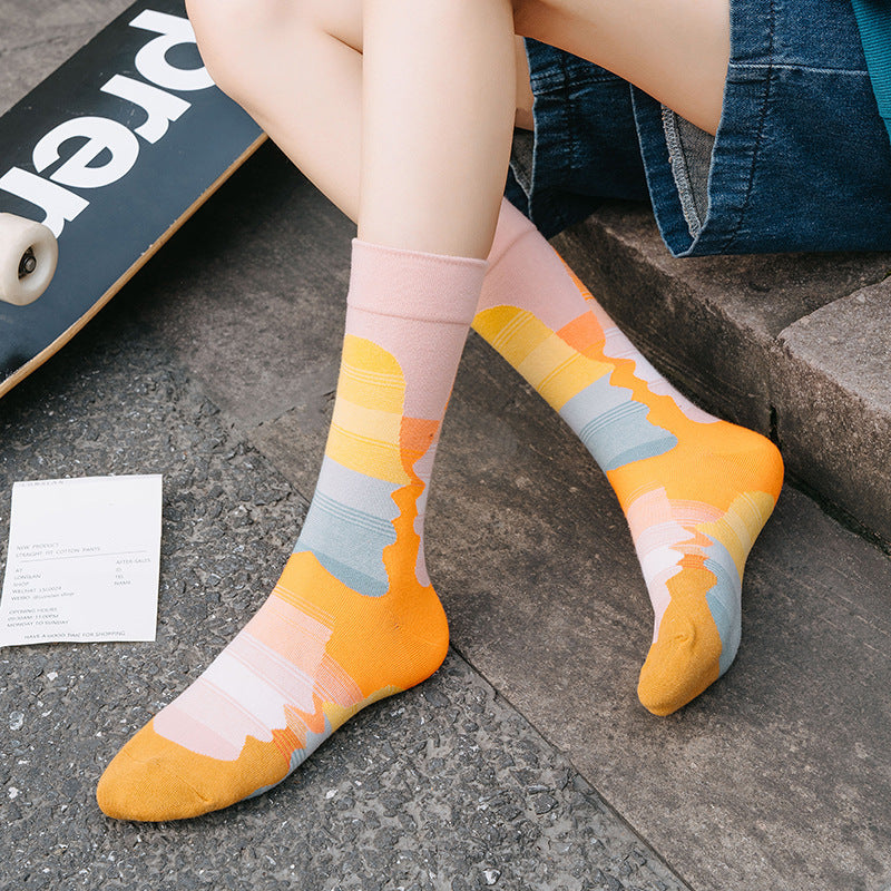 Graffiti Portrait Mid-calf Socks