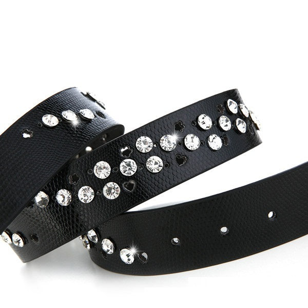 Women's Fashionable Belt With Diamond Decoration