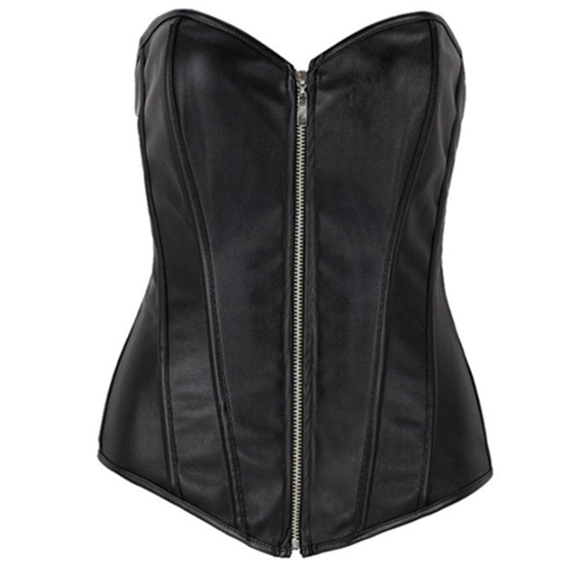 Court Zip-up Bodice Leather Style