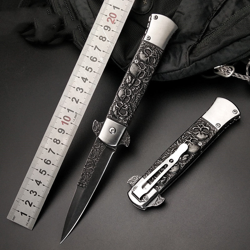 Skulls Stainless Steel Folding Knife