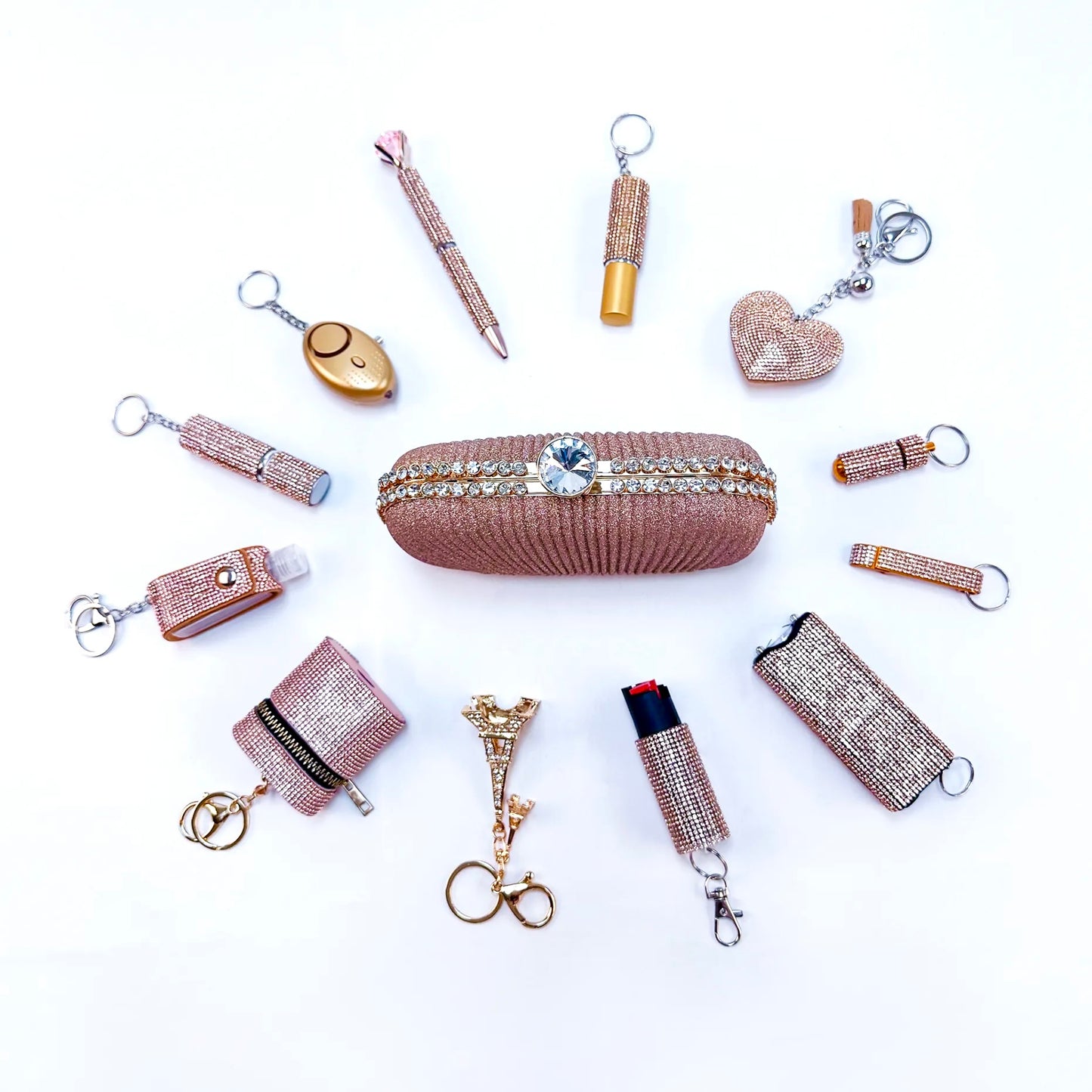 Gold Personal Defense Keychain Set