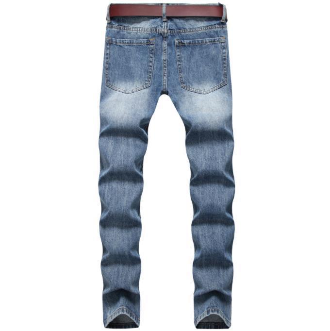 Men's Classic Blue Jeans with Holes