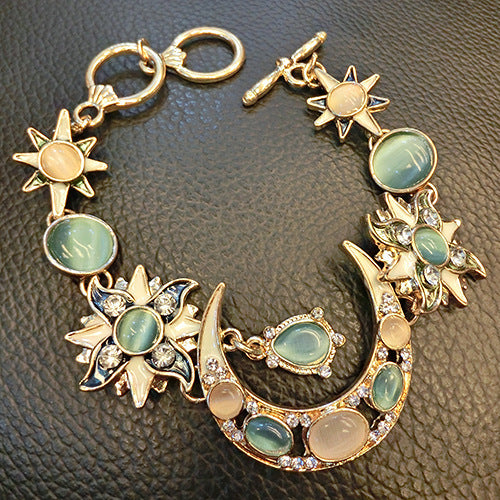 Sun Opal Moon Diamond Girl Bracelet