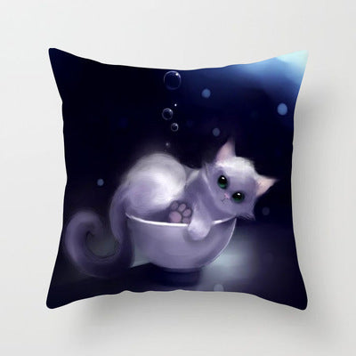 Cat Throw Pillowcase