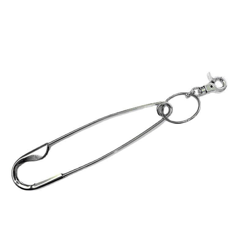 Large Stainless Steel Safety Pin Keychain