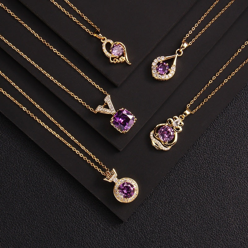 Purple Zircon Necklace