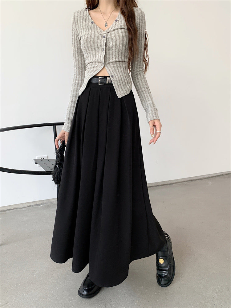 Slim Fit Temperament Midi Skirt