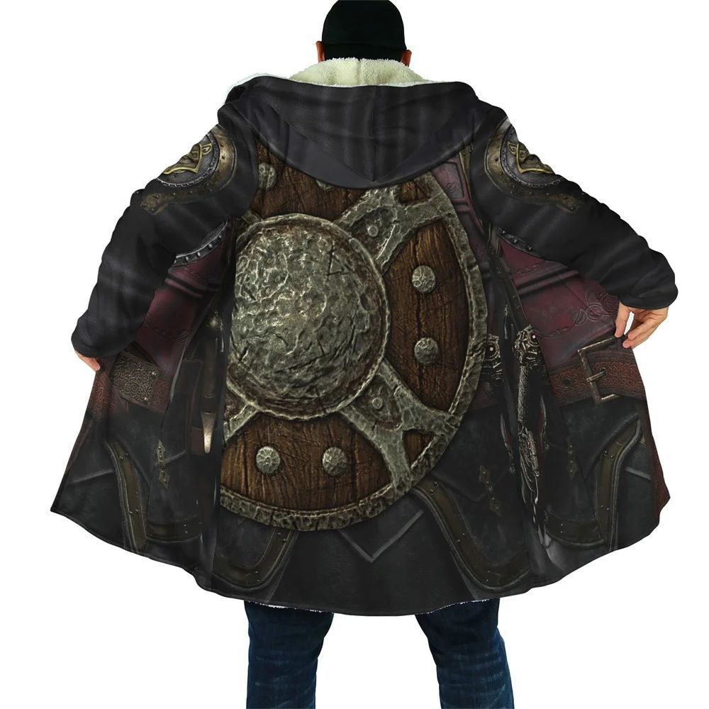 Men's Viking Wool Fleece Hooded Cape