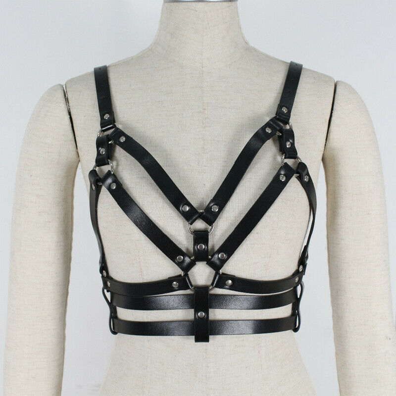 Leather Bra with Body Chains