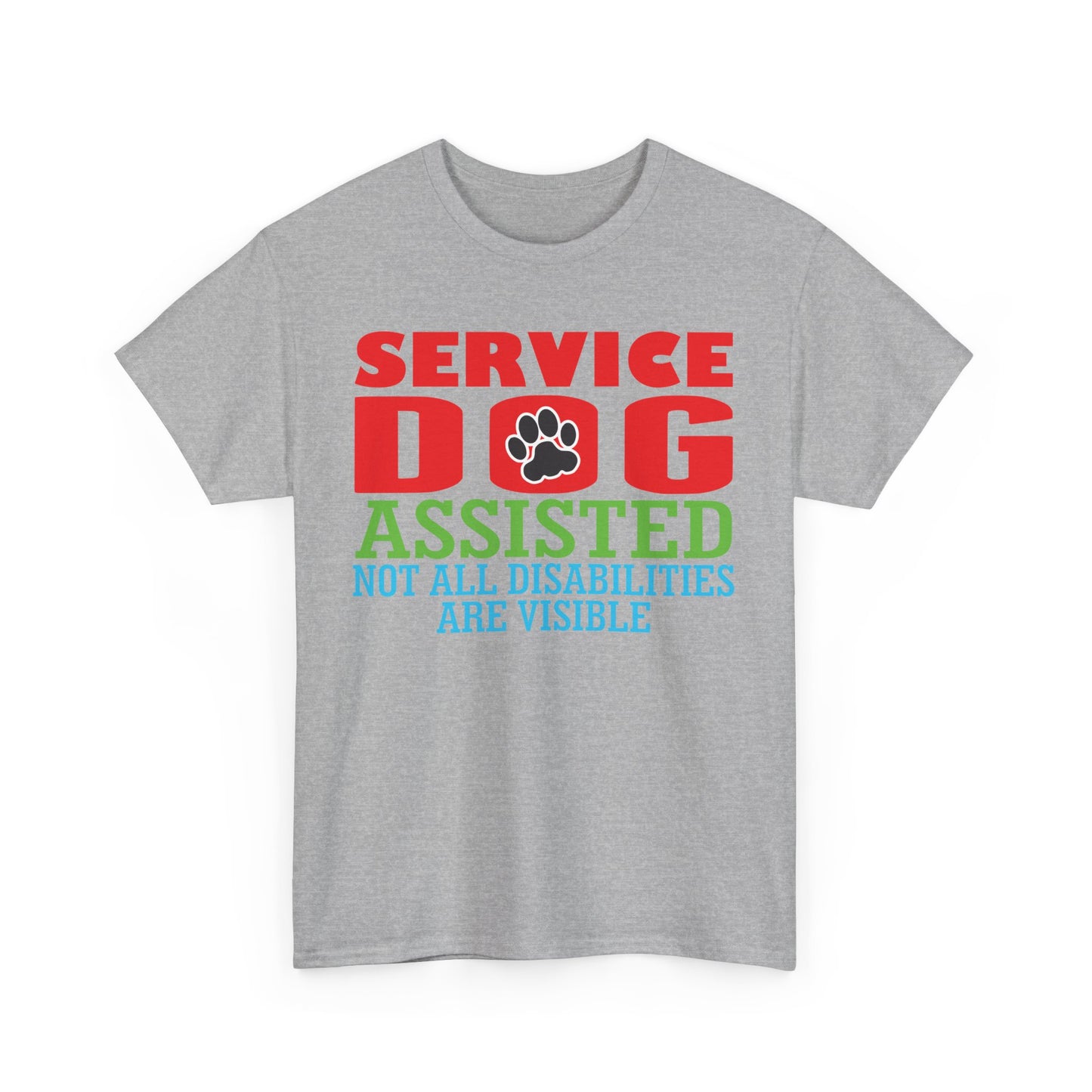 Service Dog Assisted. Heavy Cotton T-Shirt