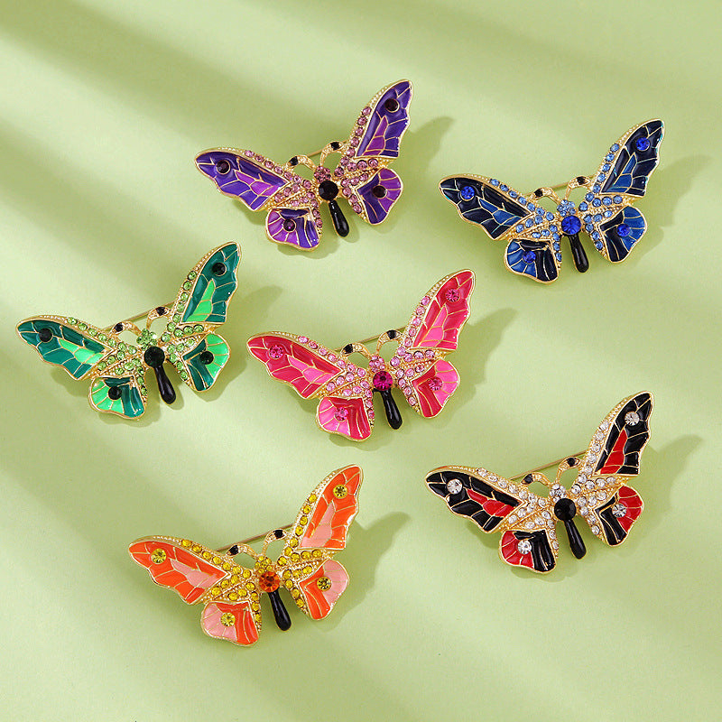 Colorful Crystal Butterfly Brooch