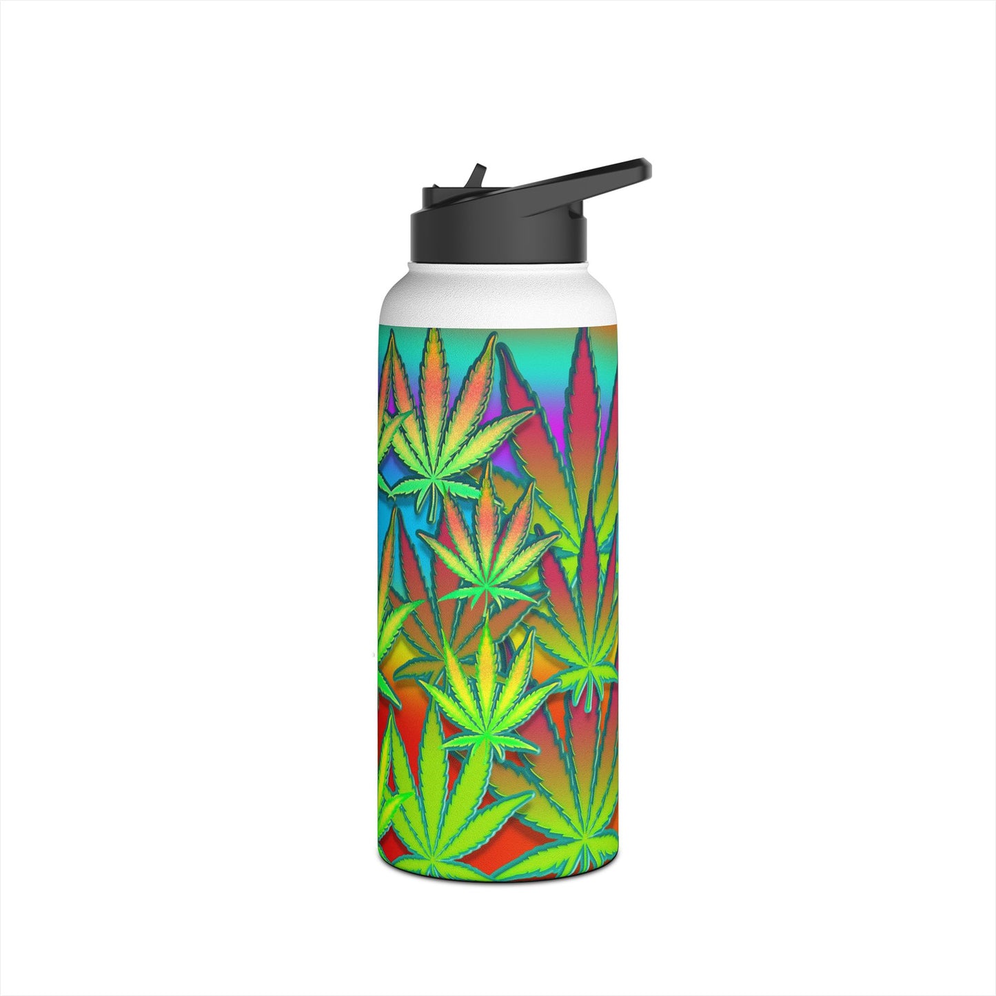 Marijuana Leaf. Stainless Steel Water Bottle