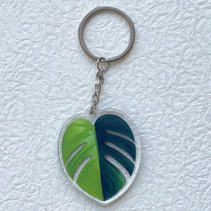 Acrylic Leaf  Keychain