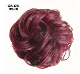 Popular hair bun fluffy natural drawstring fiber hair