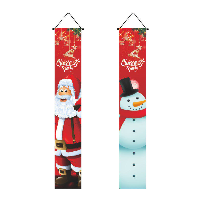 Christmas Couplet Curtain Flag