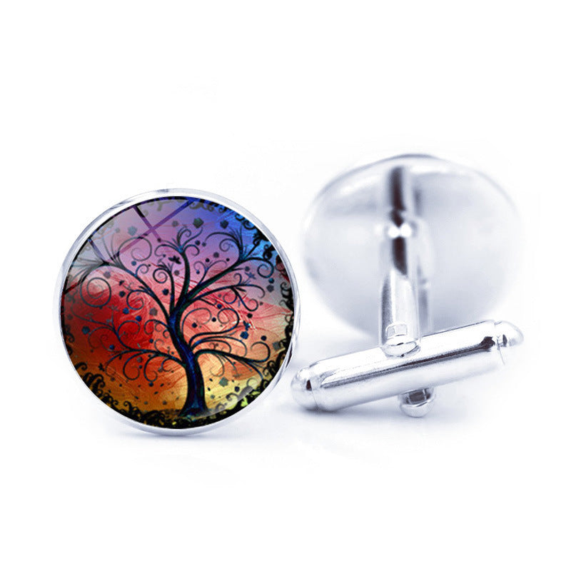 Time Stone Simple Tree Of Life Cufflinks