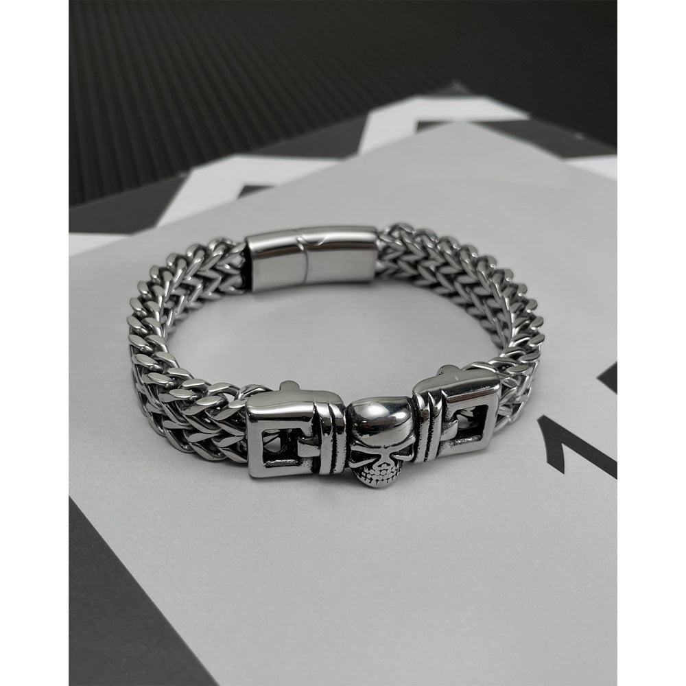 Titanium Steel Skull Bracelet