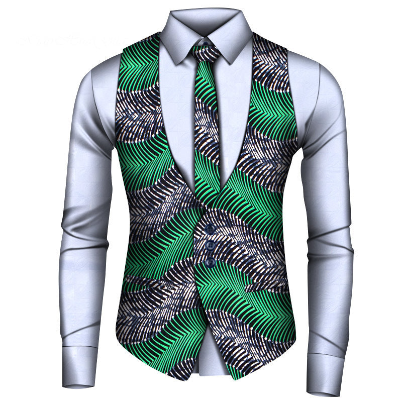 Men's Shirt Vest Tie Three-piece Set