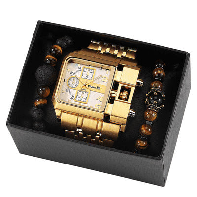 Multi-time Zone Large Dial Luminous Watch Set