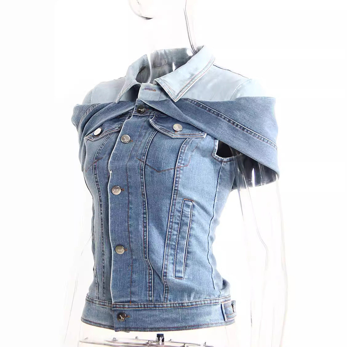 Sweet Cool Bandage Denim Shirt