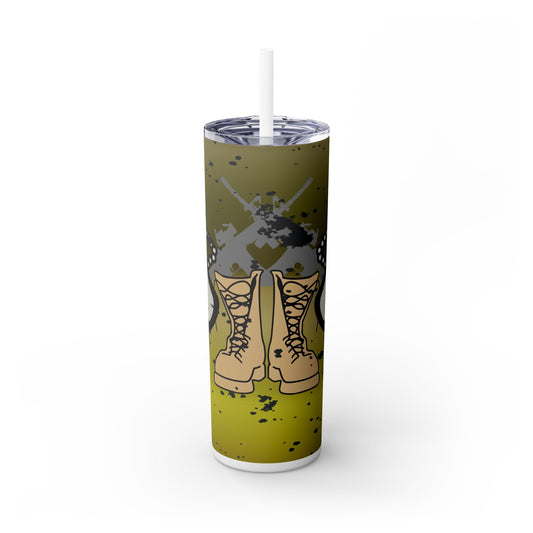 Military Boots. 20oz Skinny Tumbler with Straw