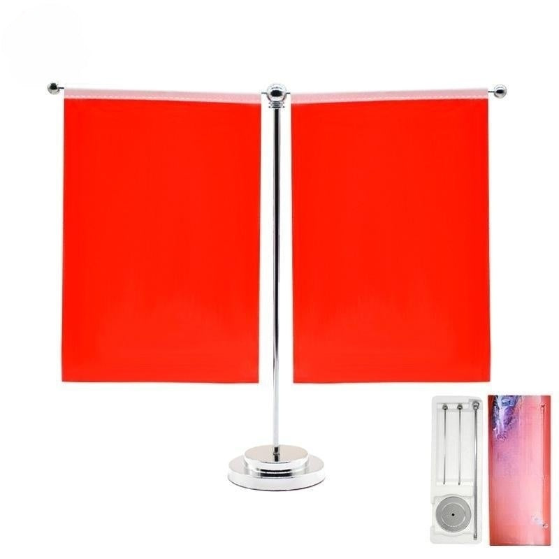 Desk Flagpole Metal Stand T-base Desktop  Flag