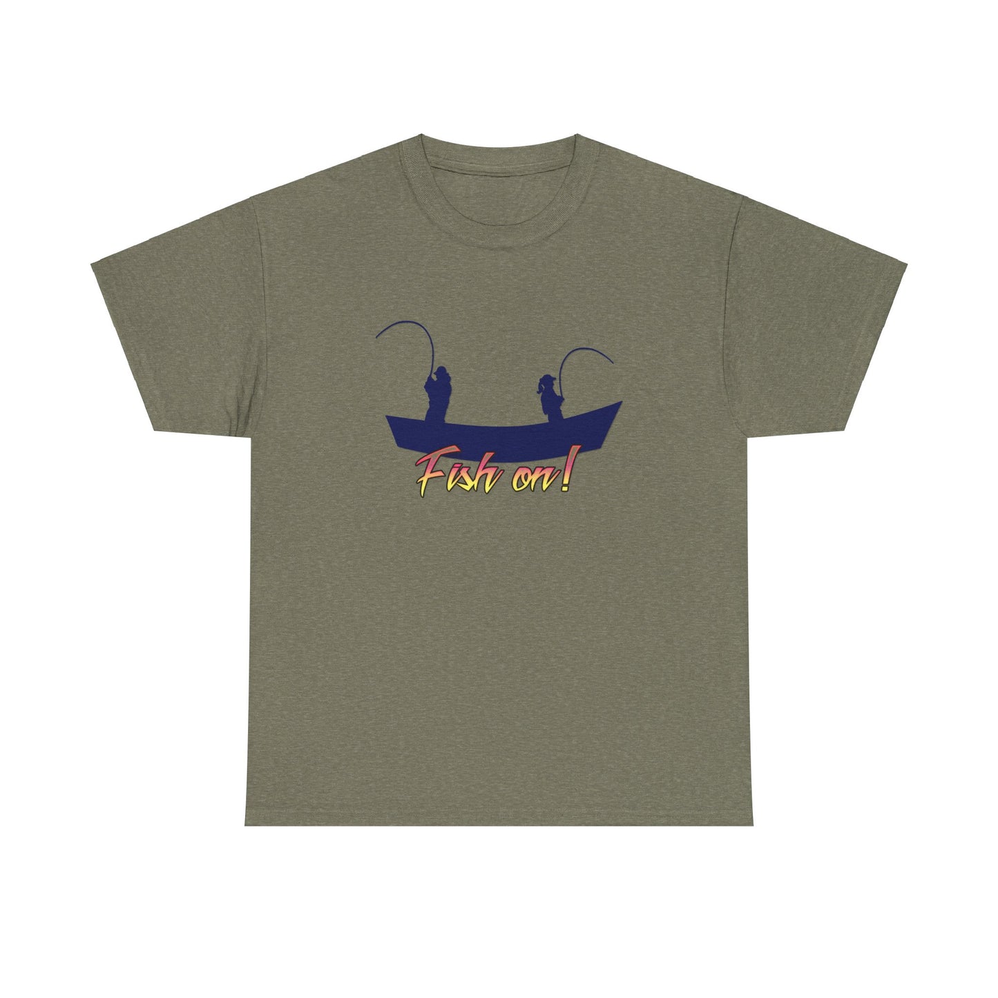 Fish on Drift Boat. Heavy Cotton T-Shirt