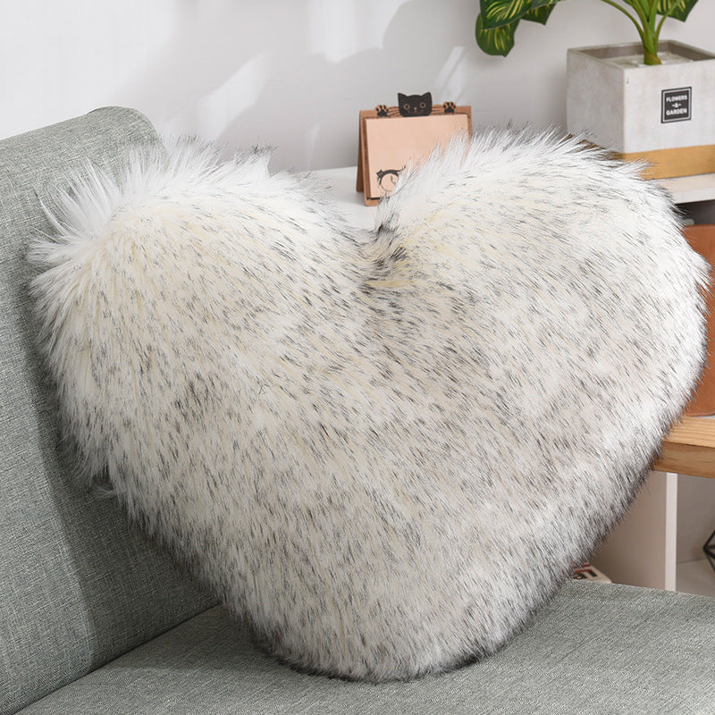 Heart Shape Long Plush Fluffy Pillow Covers