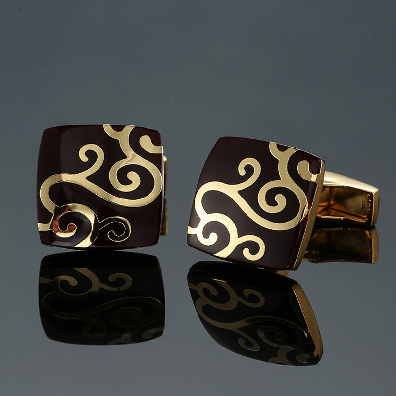 Rose Gold And Silver Pattern Cufflinks