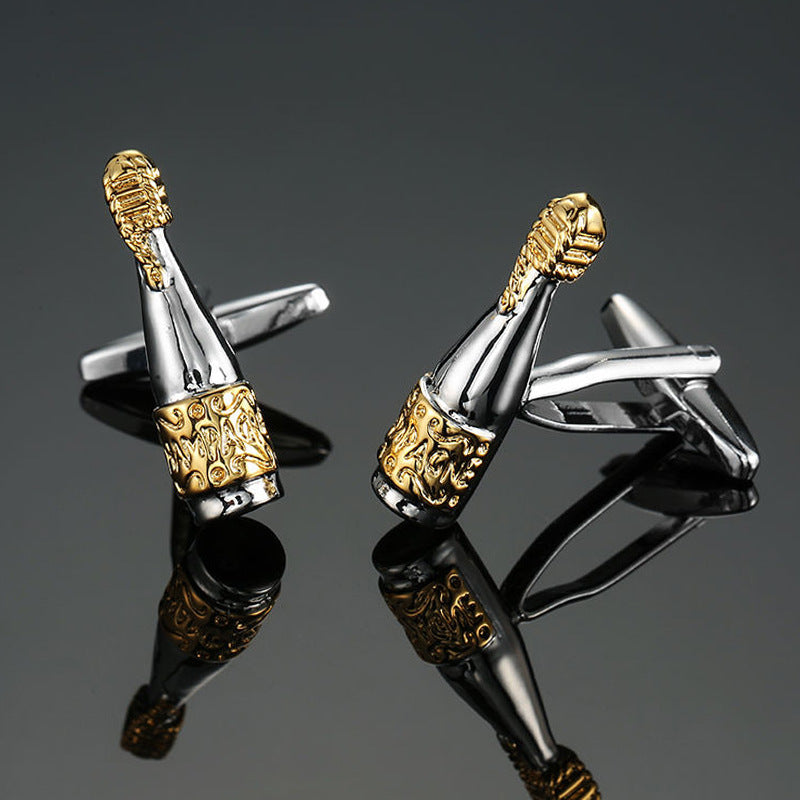 Rose Gold And Silver Pattern Cufflinks