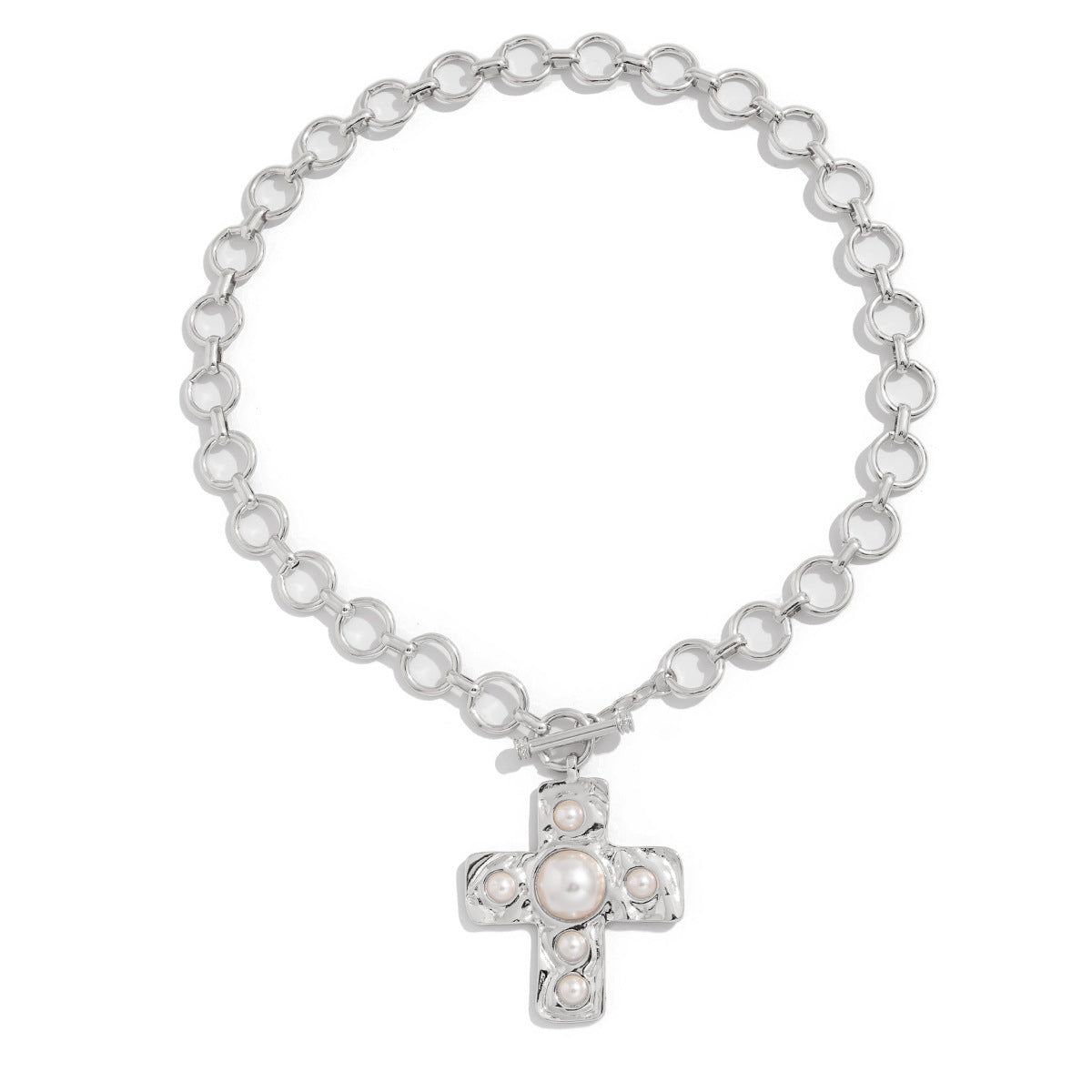 Pearl Cross Chain Necklace