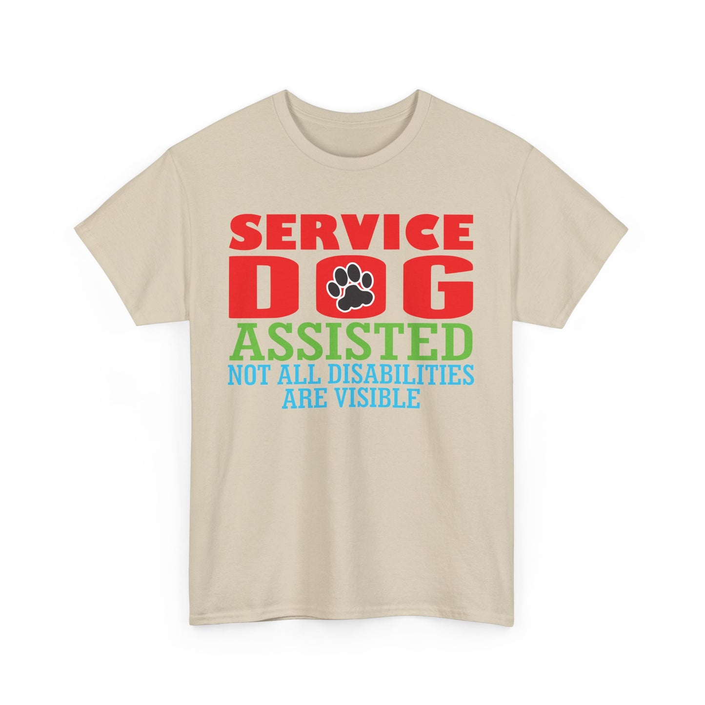 Service Dog Assisted. Heavy Cotton T-Shirt