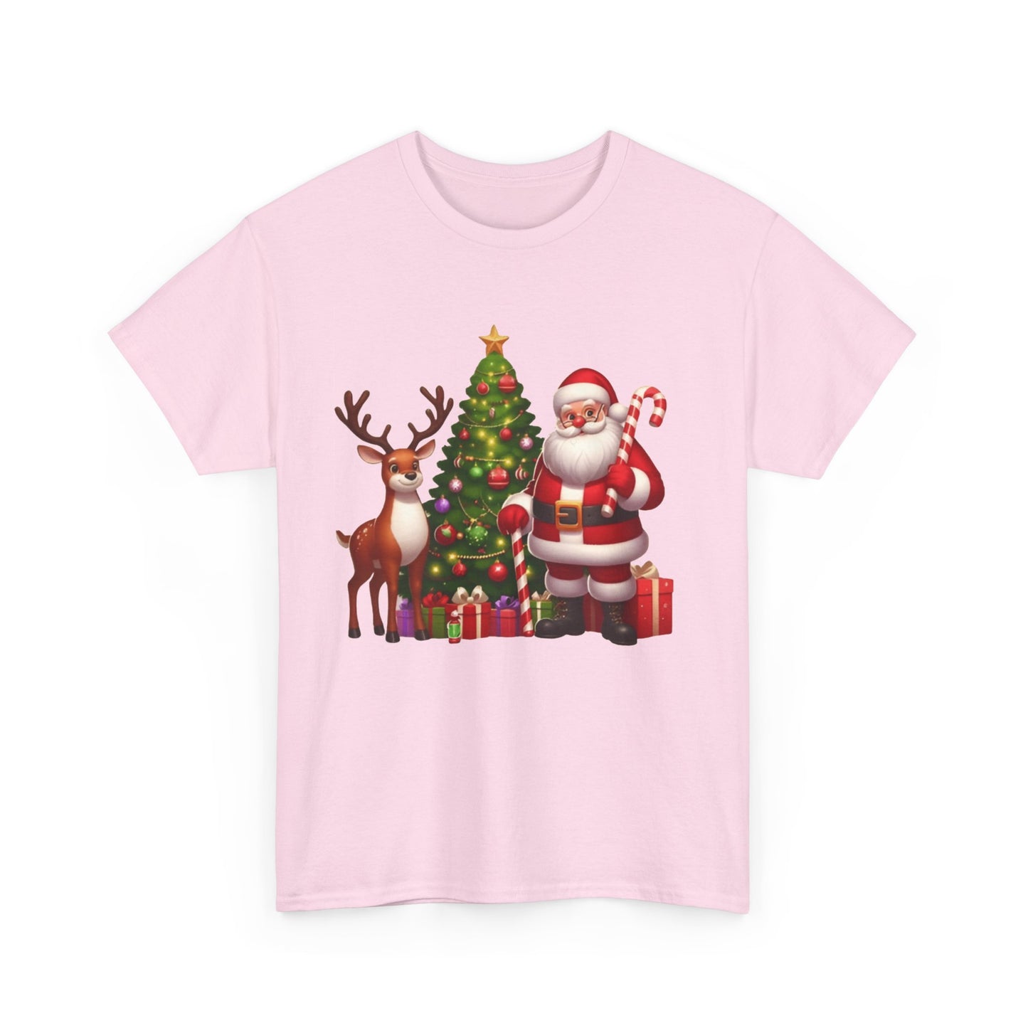 Santa Christmas Tree. Heavy Cotton T-Shirt