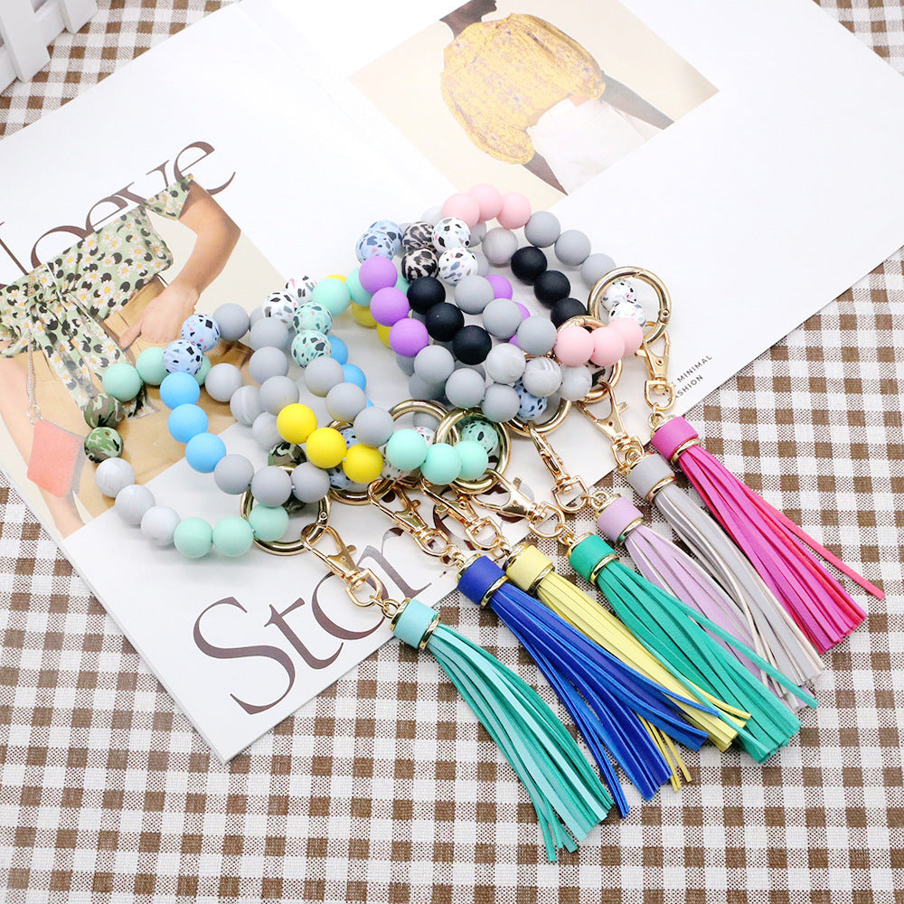 Silicone Beads Bracelet Keychain