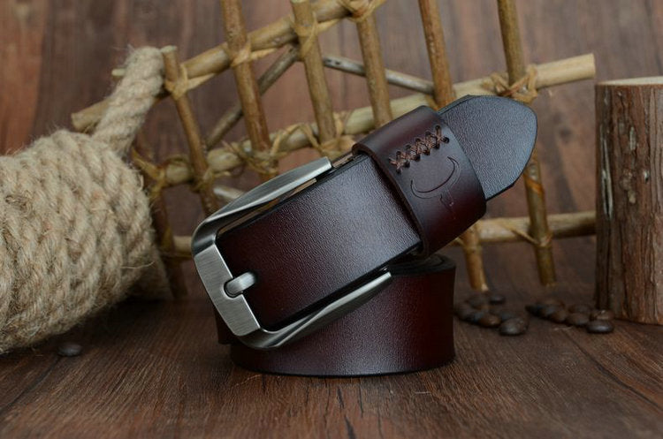 Leather pin buckle belt