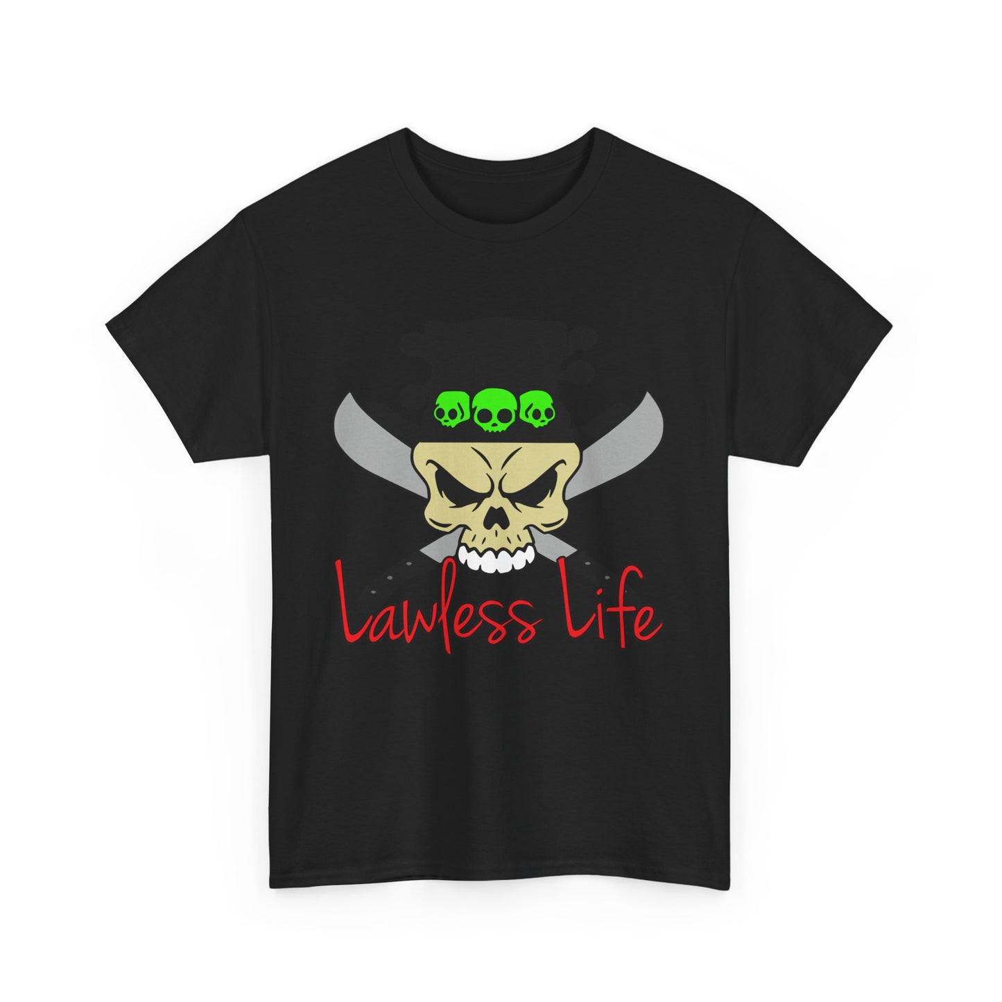 Lawless Life VooDoo Skull. Heavy Cotton T-Shirt