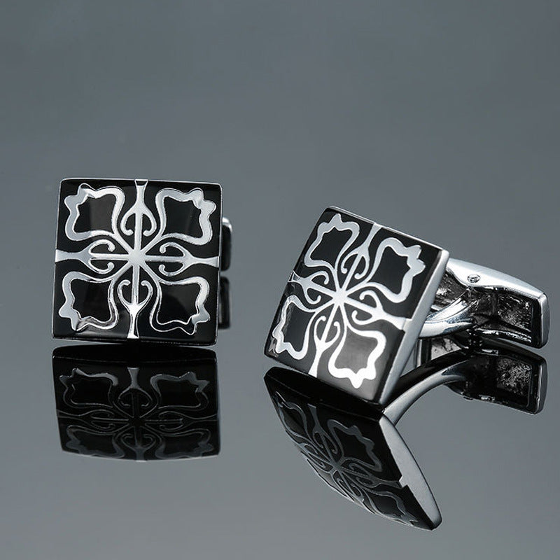 Rose Gold And Silver Pattern Cufflinks