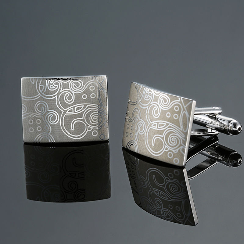 Rose Gold And Silver Pattern Cufflinks