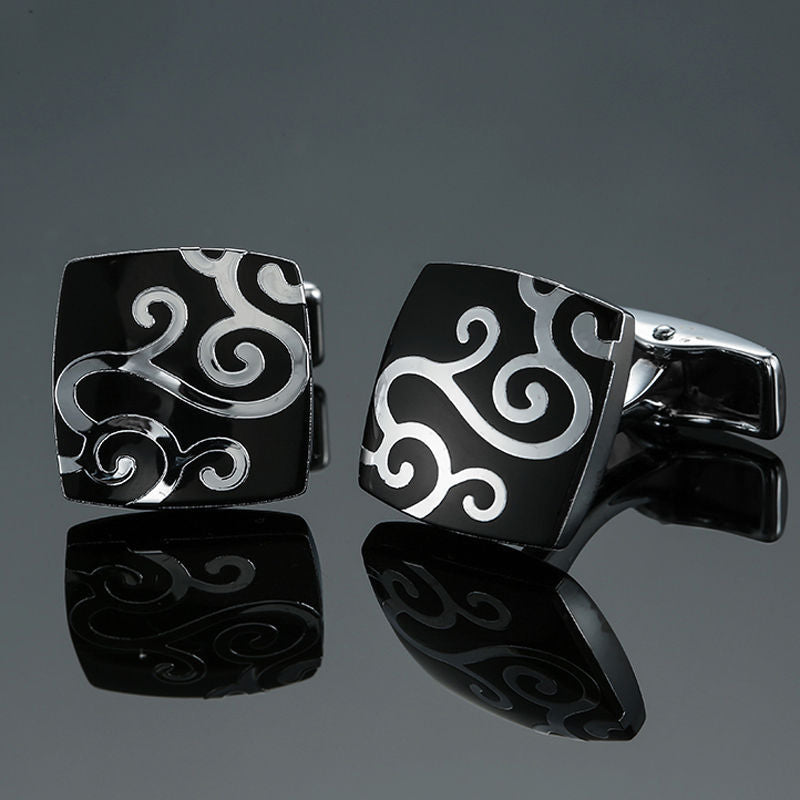 Rose Gold And Silver Pattern Cufflinks