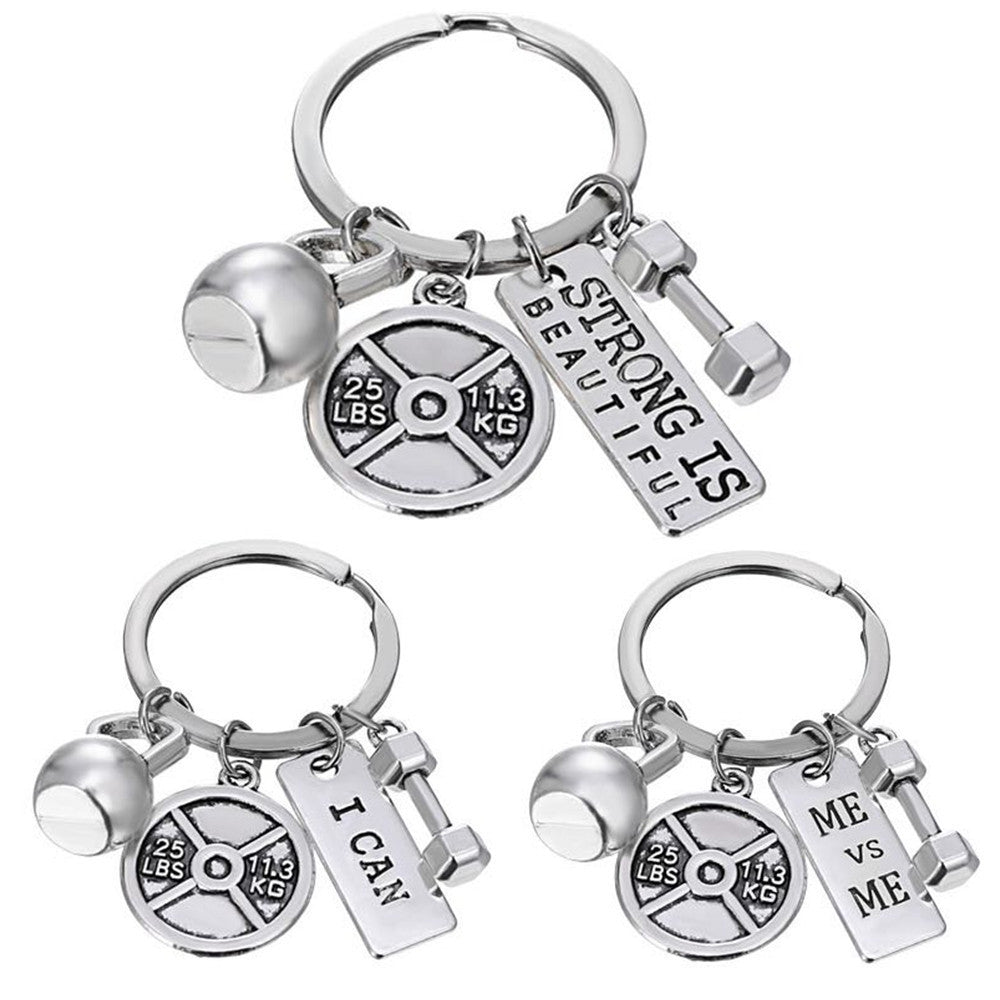 Dumbbell Barbell Kettlebell Keychain