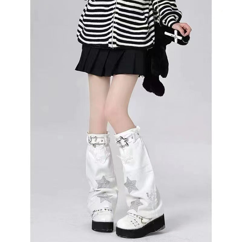 Embroidery Pentagram Mid-calf Length Loose Socks