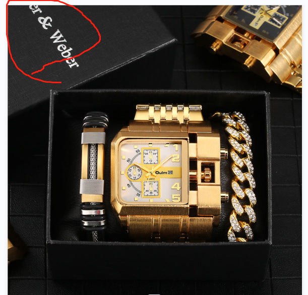 Multi-time Zone Large Dial Luminous Watch Set