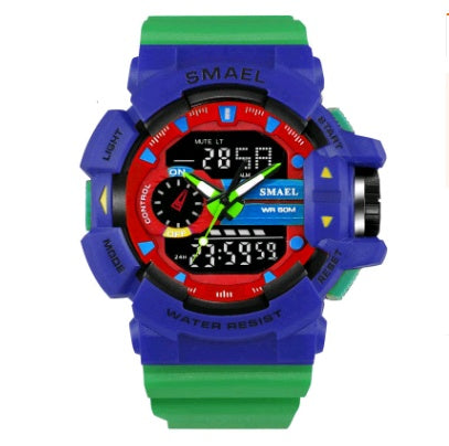 Waterproof double display multi-function LED watch