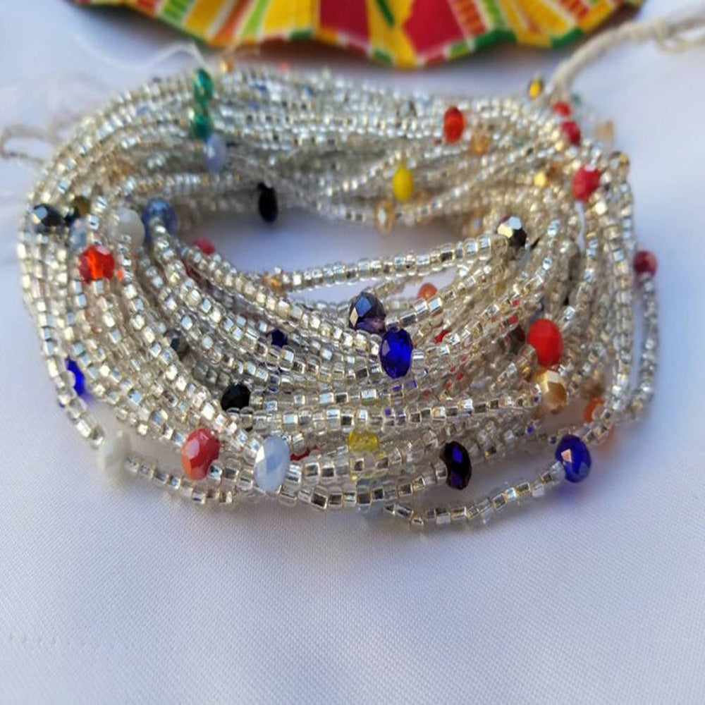 Colored Glass Crystal Waist Chain