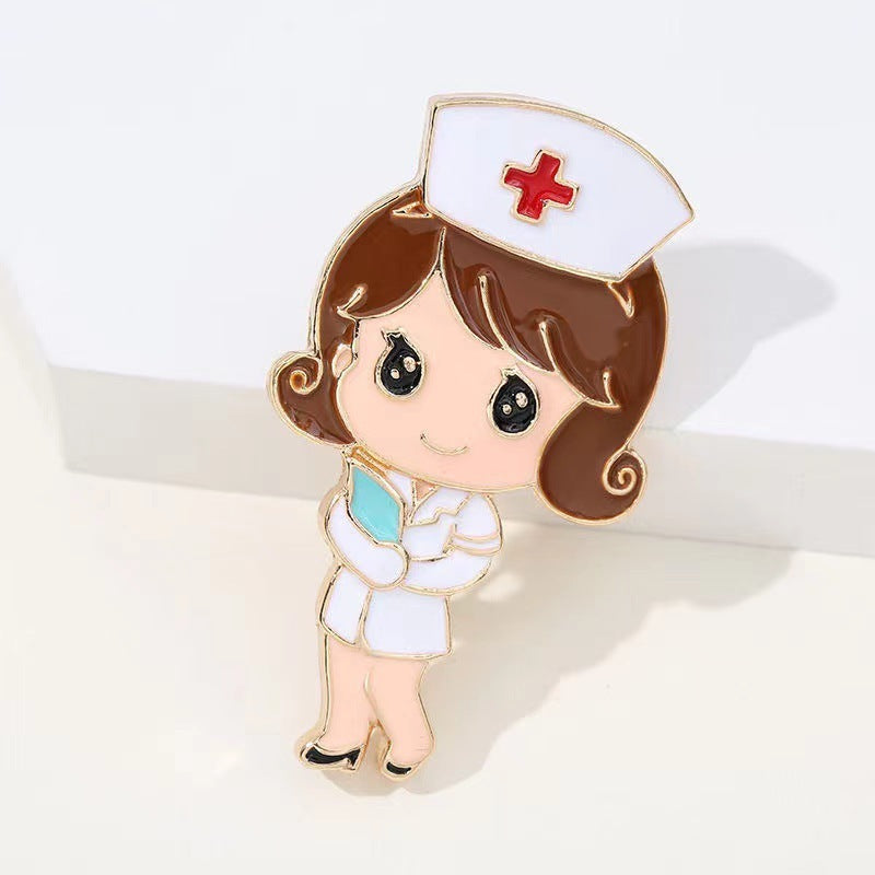 Cute Cartoon Nurse Brooch