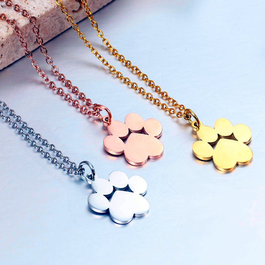 Stainless Steel Pet Paw Necklace